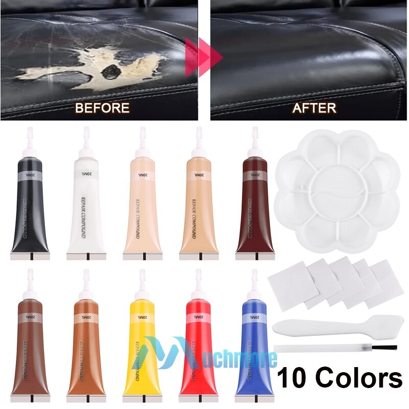 10X Advanced Vinyl Leather Repair Kit Filler Restore Car Seat Sofa Scratch Holes