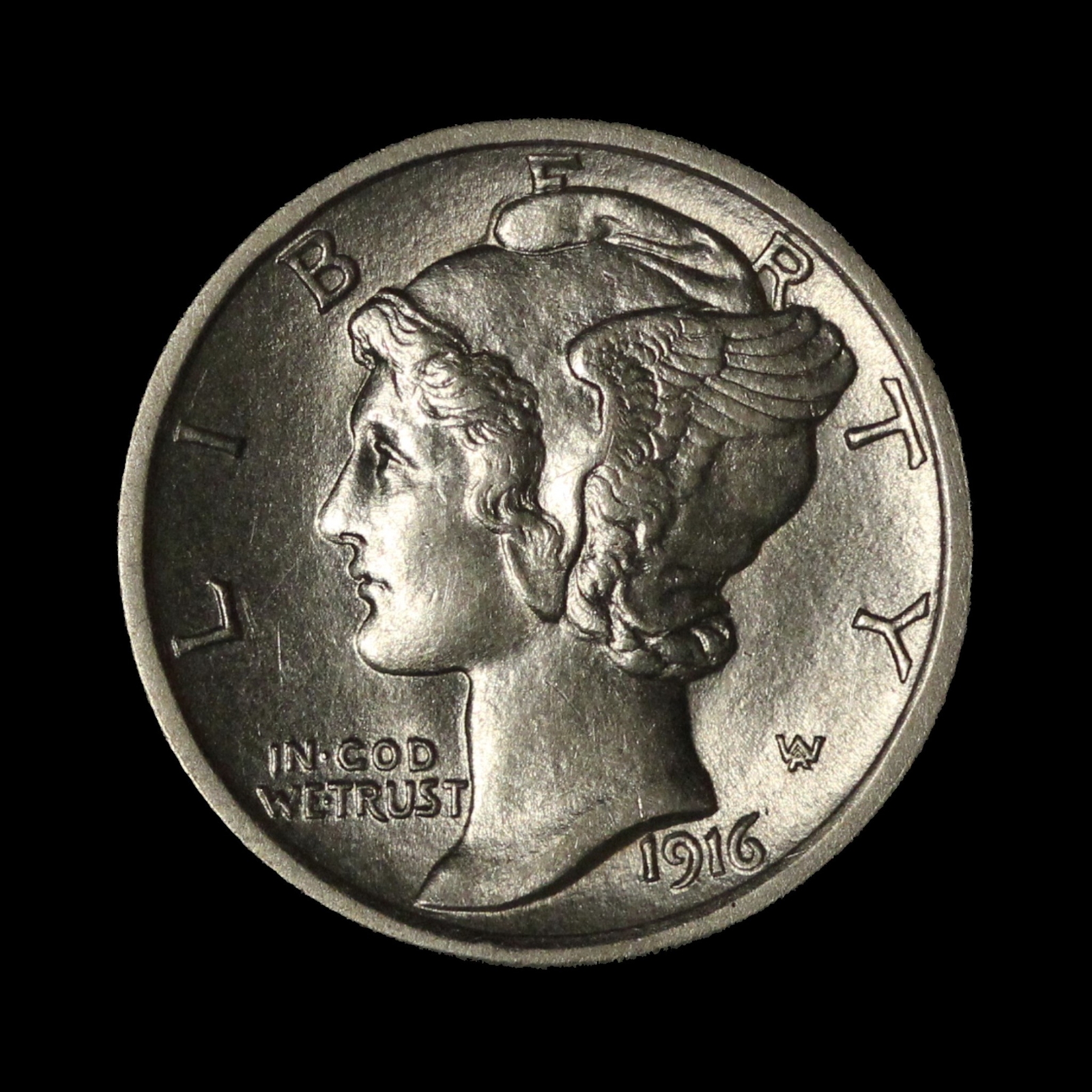 1916-P Mercury Silver Dime - Free Shipping USA