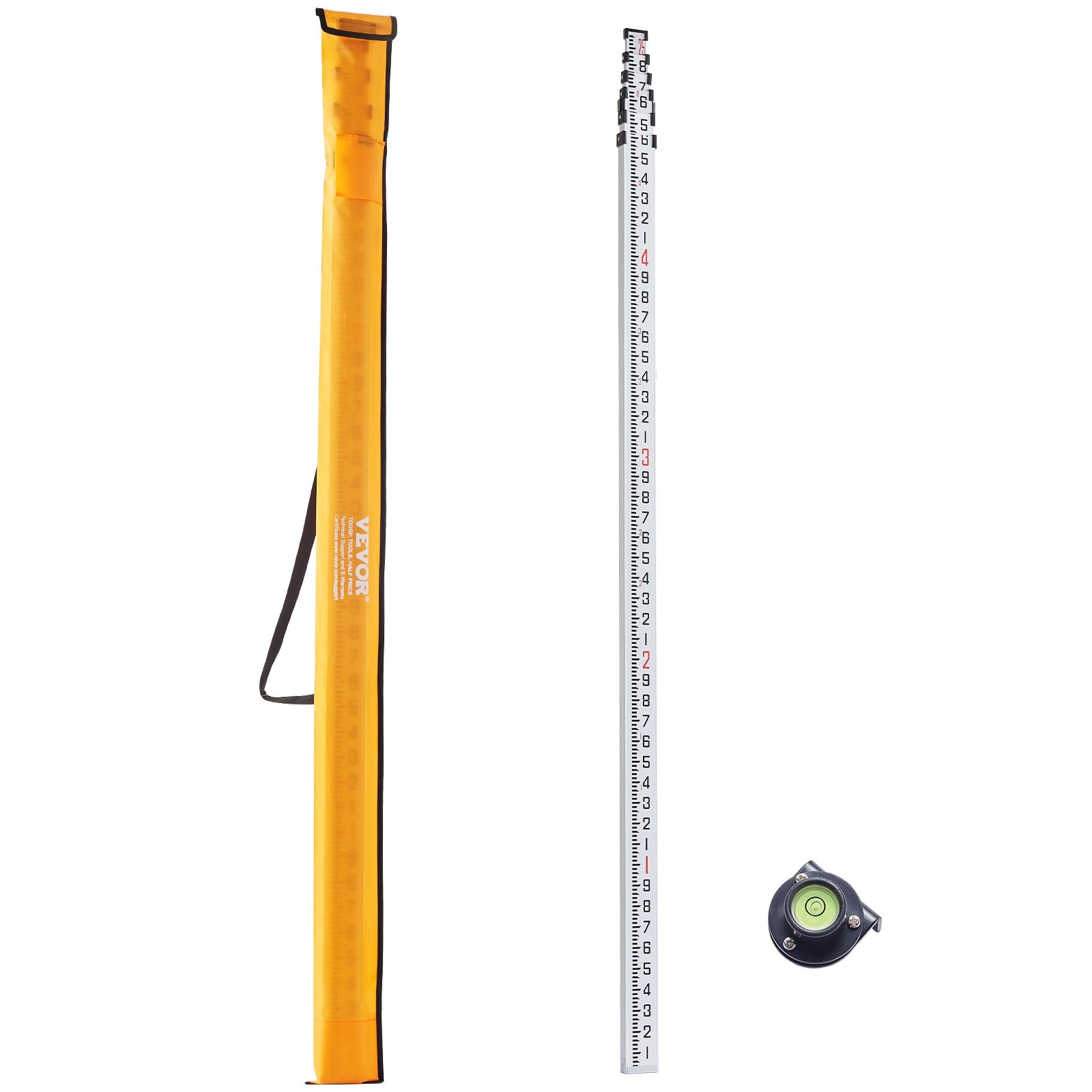 Aluminum Grade Rod, 25-Feet/10ths 6 Sections Telescopic Measuring Rod,Double-Sid