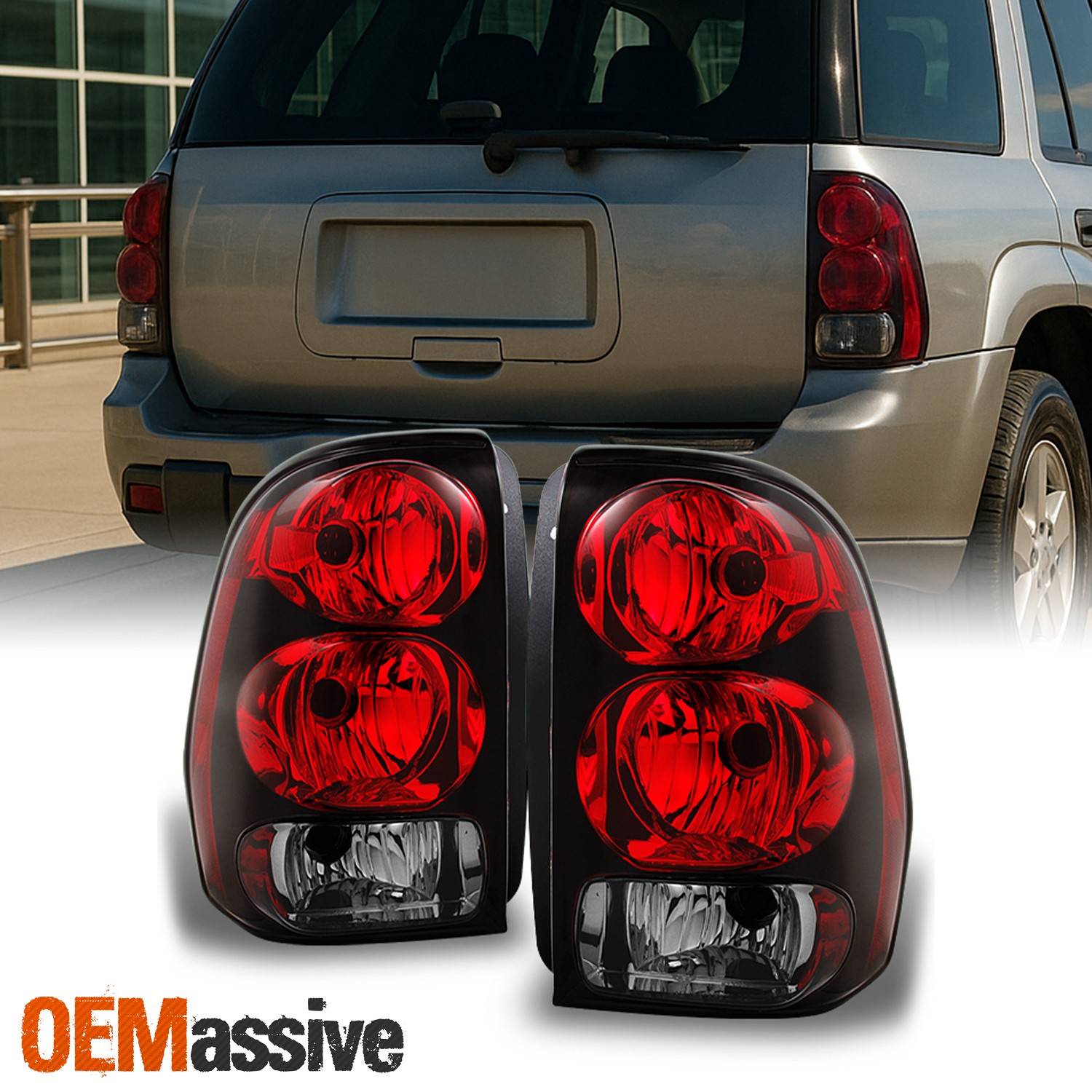 Fit 2002-2009 Chevy Trailblazer Taillights Tail Lamps w/Circuit Board and Bulbs