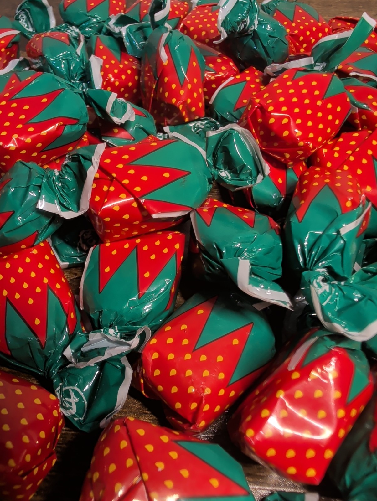 Strawberry Filled Bon Bons Hard Candy - 5 Ounce Packs - Individually Wrapped