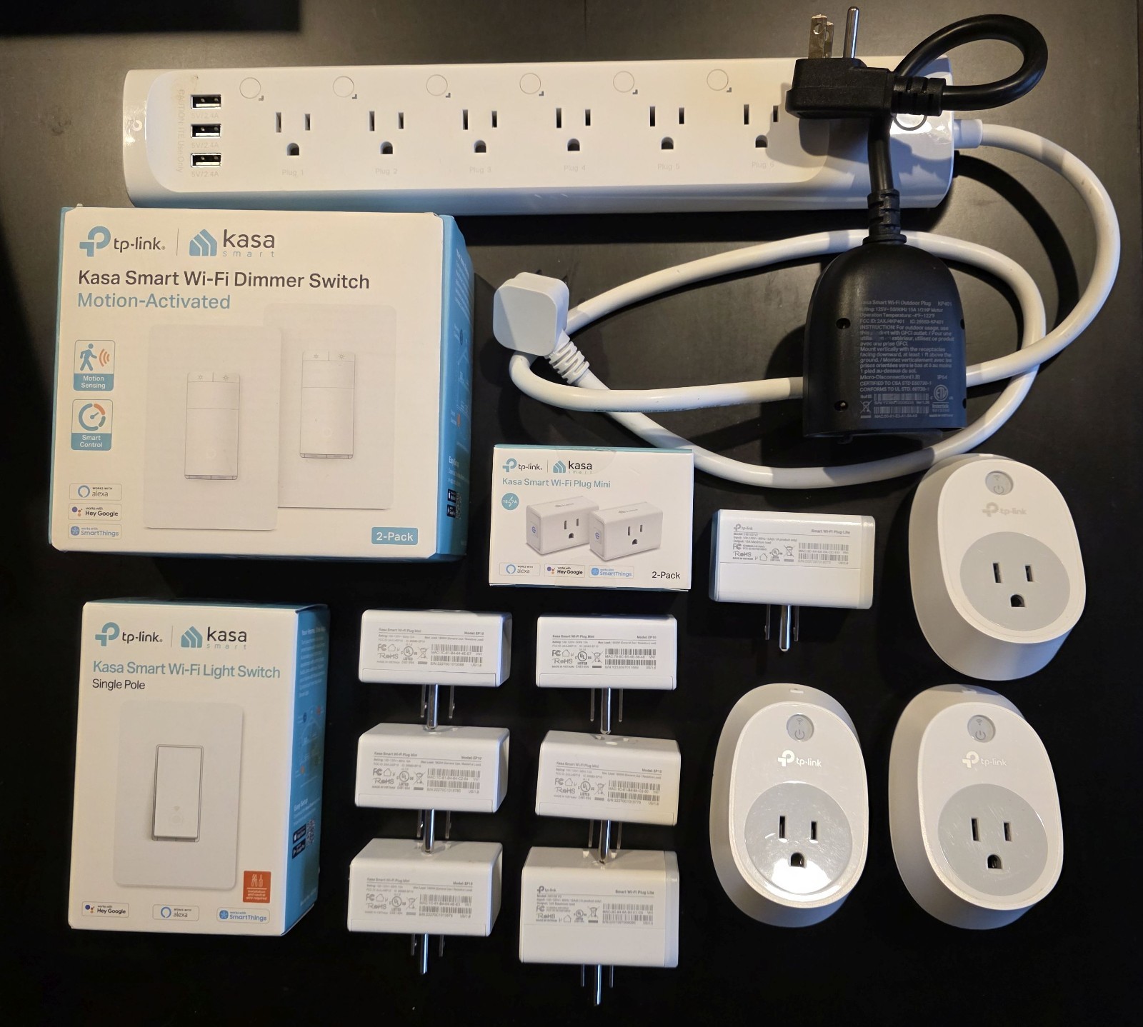 LOT of TP-Link Kasa WiFi Smart plugs/switches/motion dimmers/outdoor/power strip