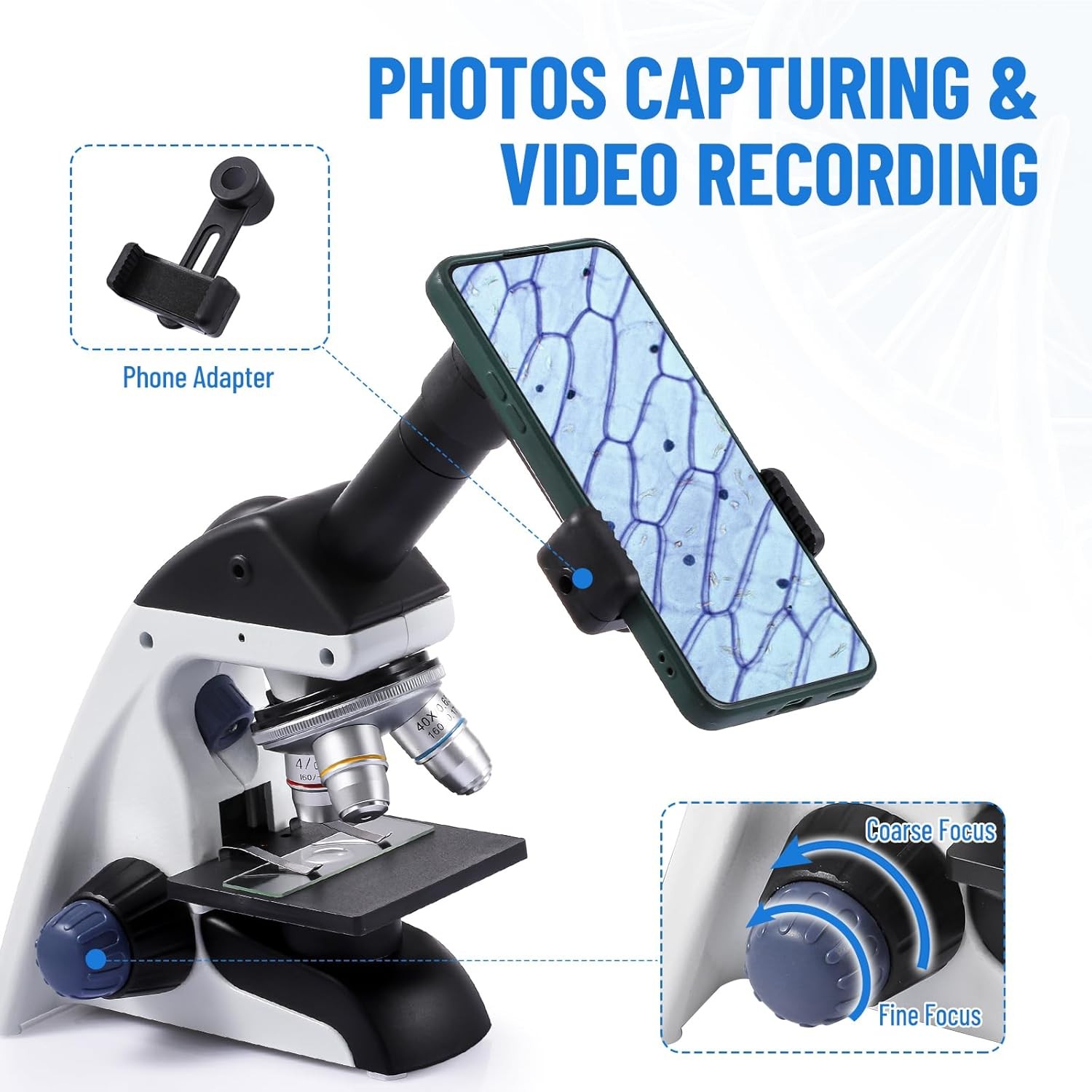 Professional Monocular Compound Microscope Kit 40-2000X Magnification