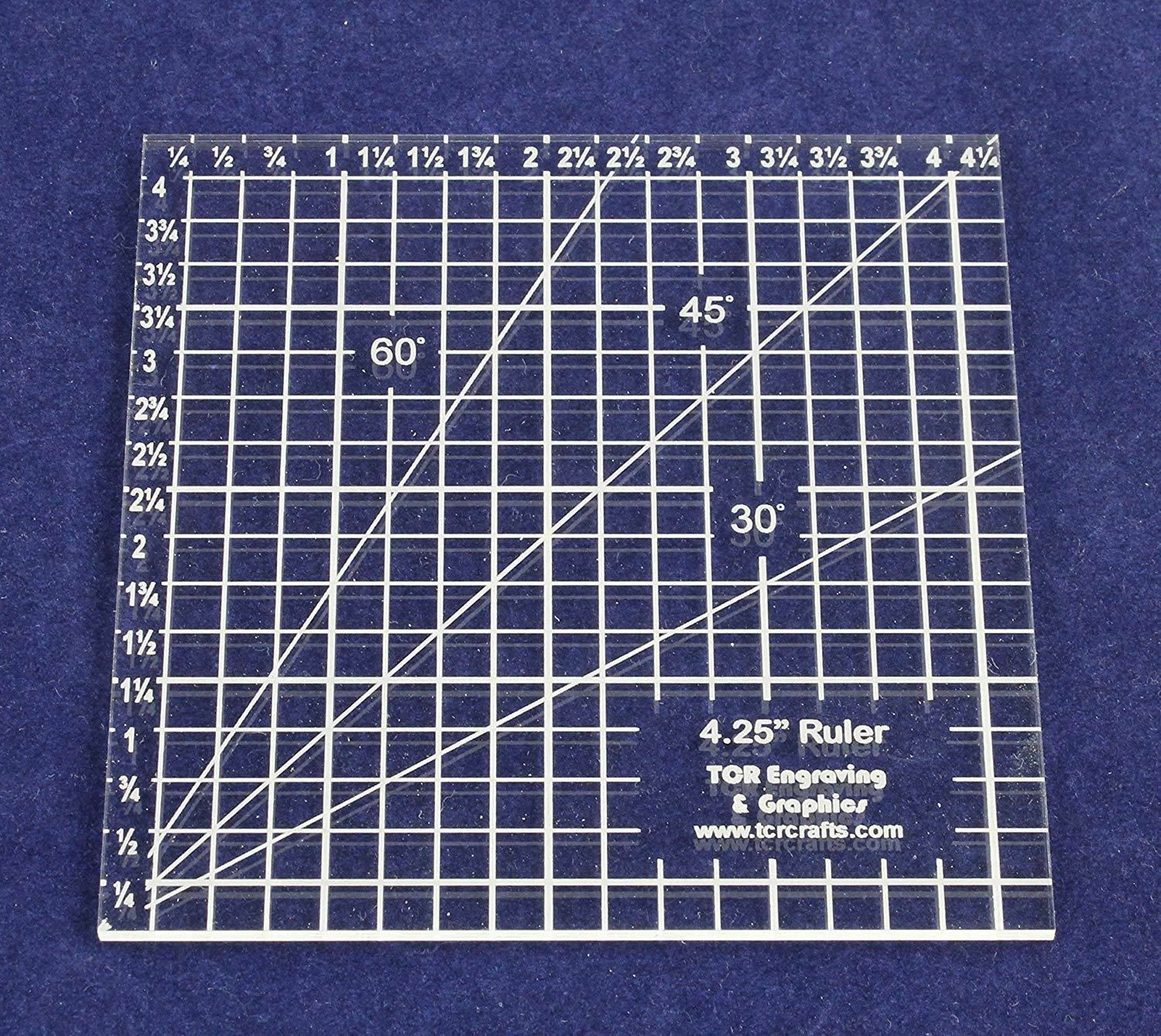 4.25 Inch Square Ruler -Acrylic 1/8 Inch Thick