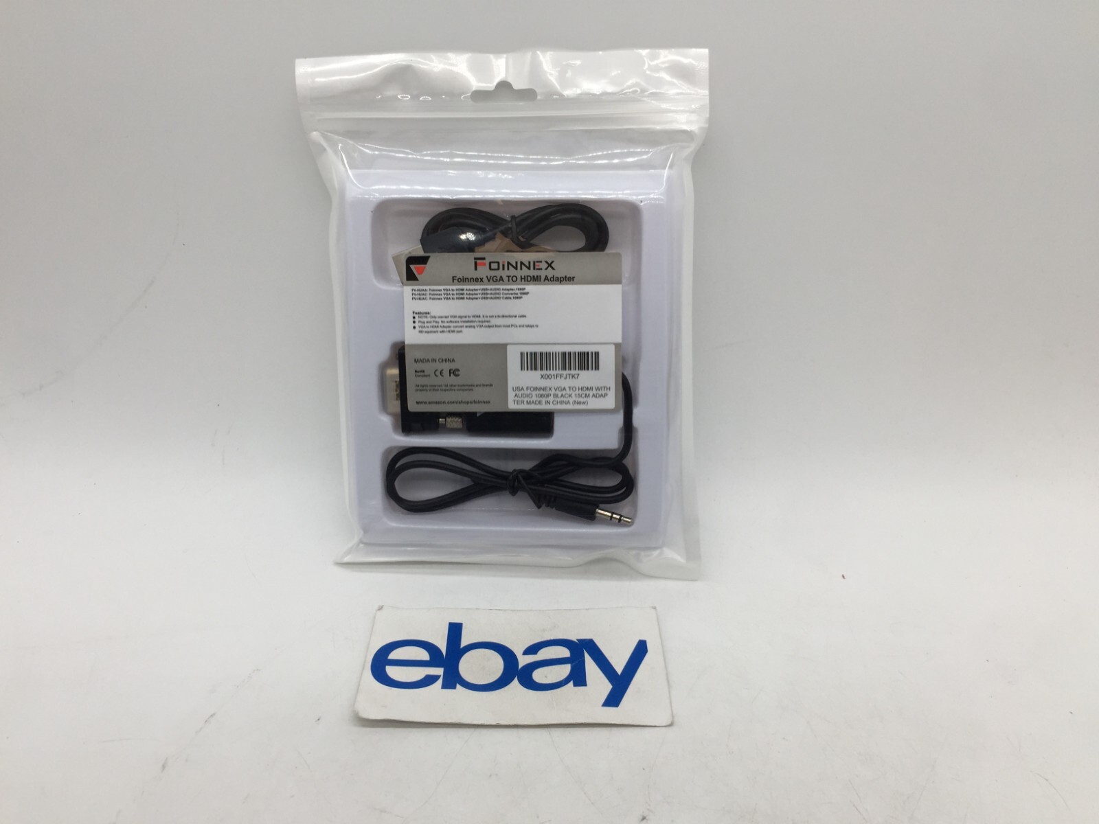 NEW Foinnex VGA to HDMI Adapter Not Bi-Directional Plug And Play FREE S/H