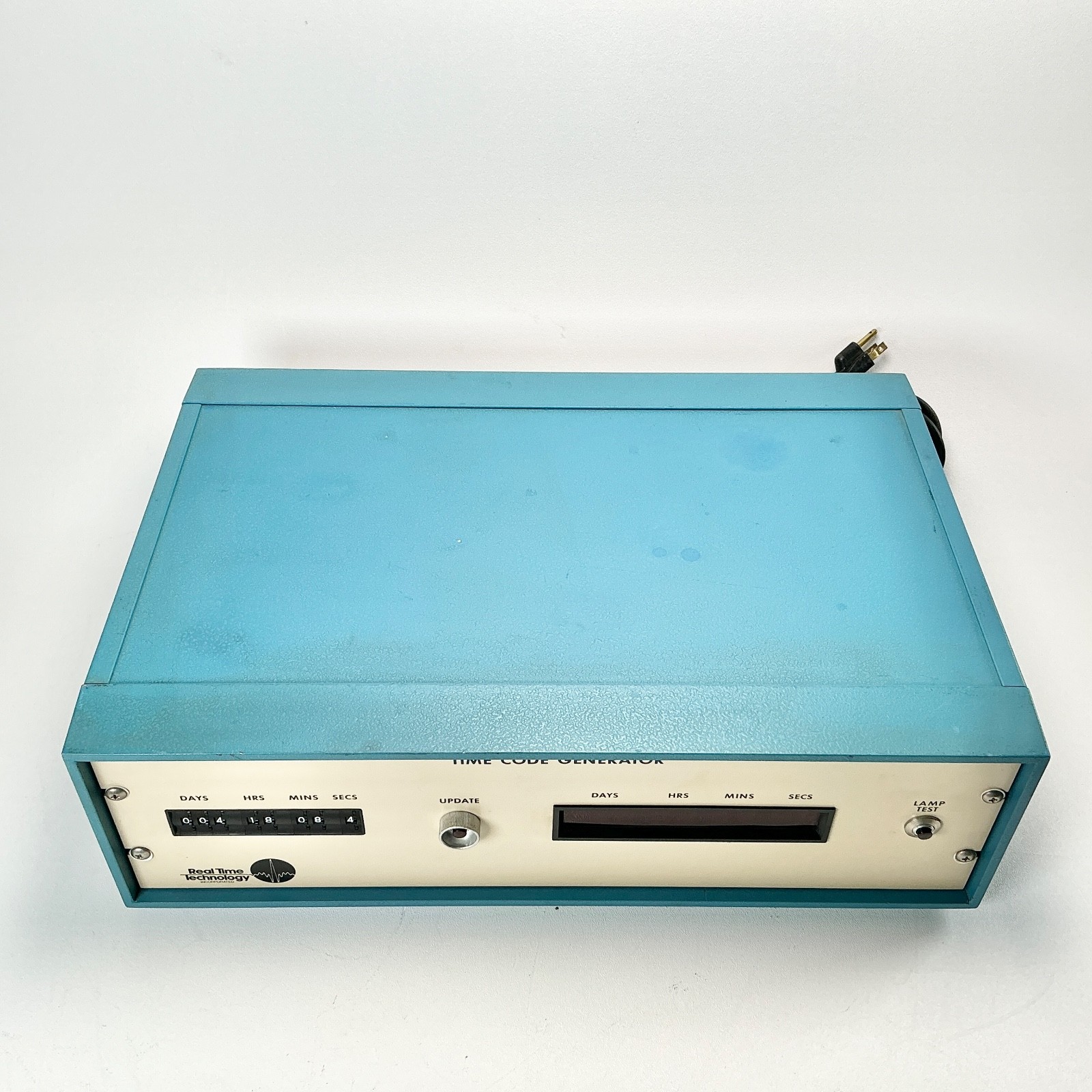Real Time Technology Time Code Generator Vintage SMPTE Broadcast Unit Powers On