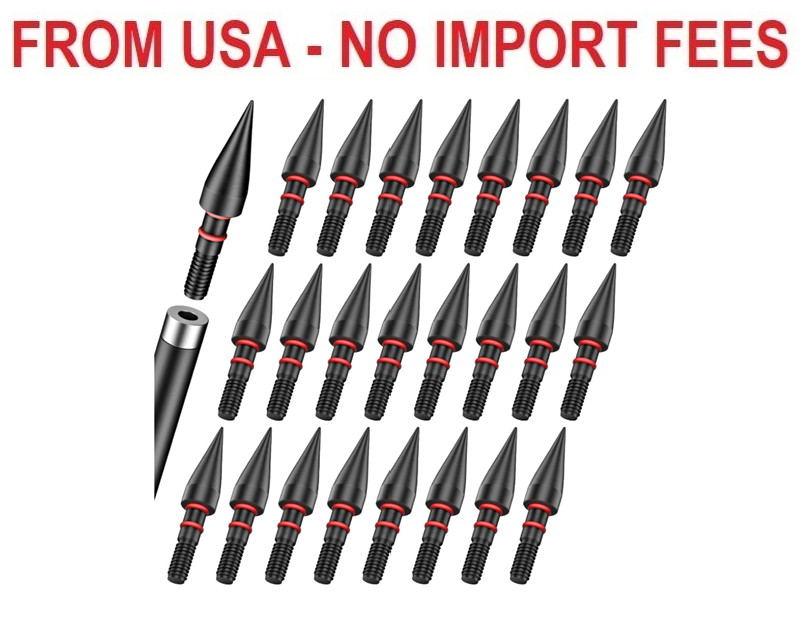 Pawfly 24 Pcs Field Tips, Archery Accessories, 5/16" Screw-in Bullet Points Arch