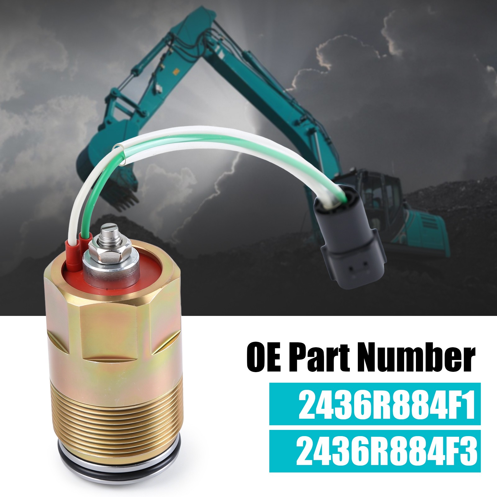 Solenoid Valve for Kobelco SK200-1 SK200-2 SK200-3 with K3V112 2436R884F1
