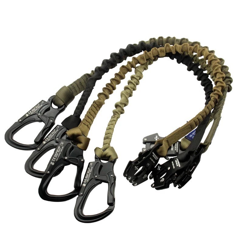 Quick Release Elastic Safety Rope Double End Frog Buckle Functional Task Sling