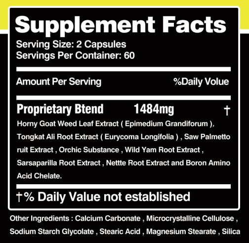 Testosterone Booster 1484mg - Increase Energy, Improve Muscle Strength & Growth