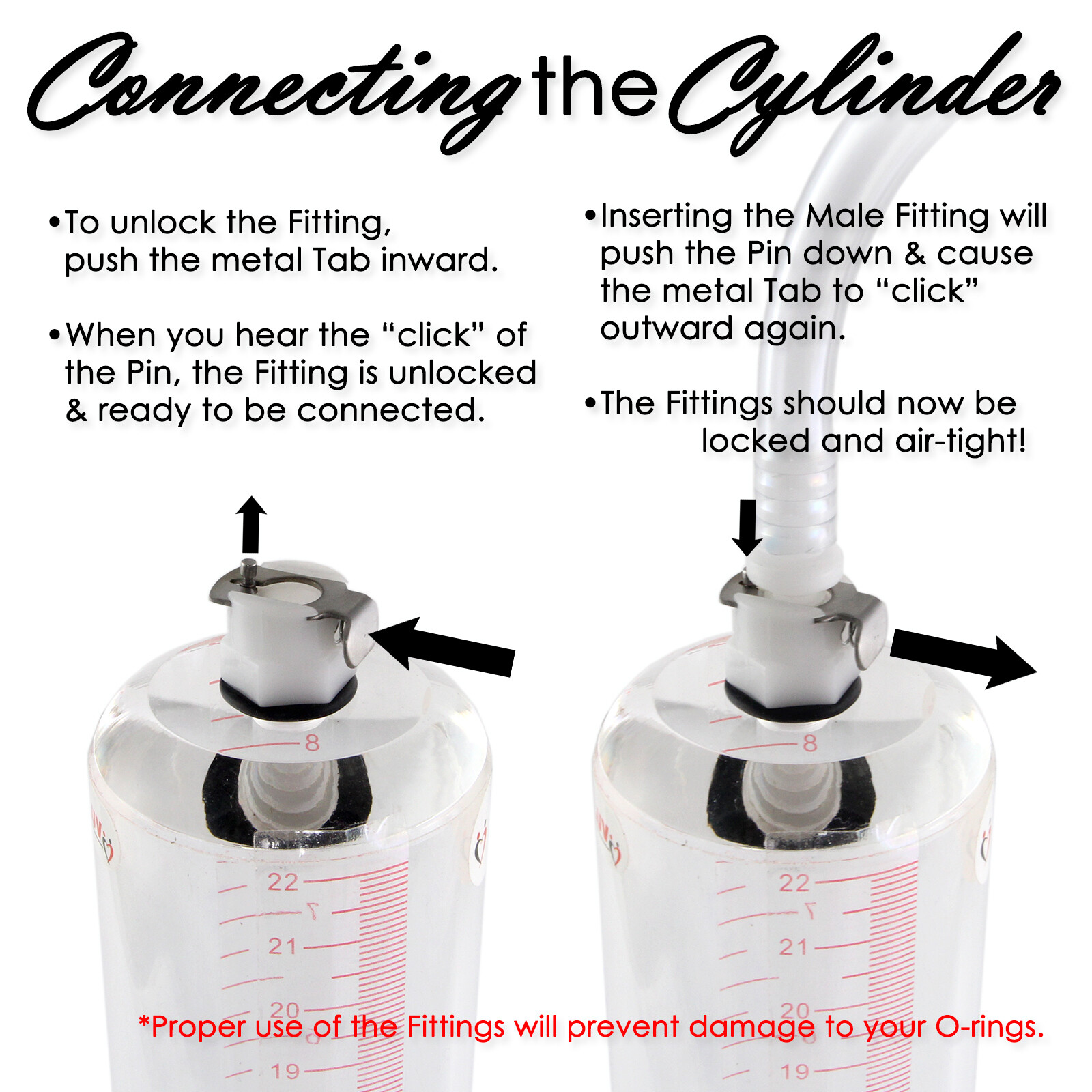 Replacement Pair Breast Cups and Quick-Disconnect Fitting for LeLuv Vacuum Pump