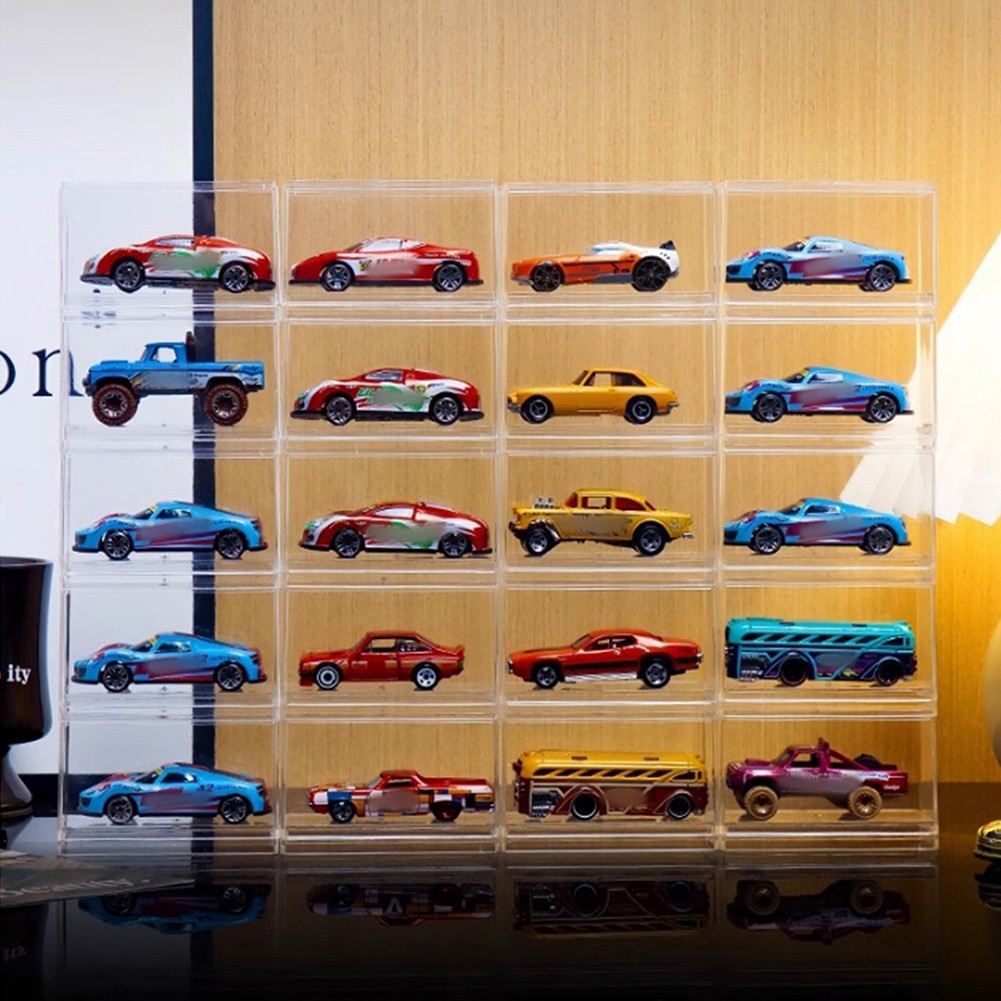 5PCS Toy Car Model Display Boxes 1/64 Scale, Model Car Display Case Protector