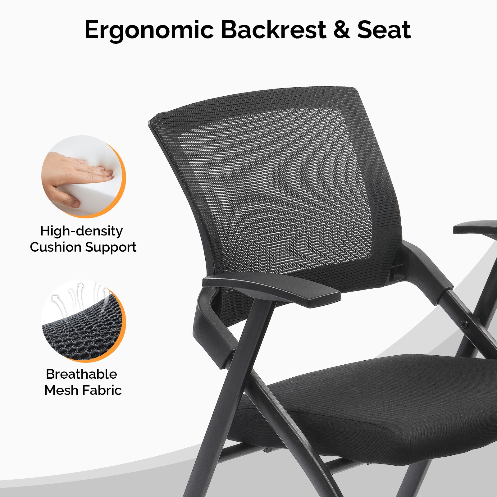 2 Pack Stackable Conference Room Chairs with Wheels, Folding Office Chair