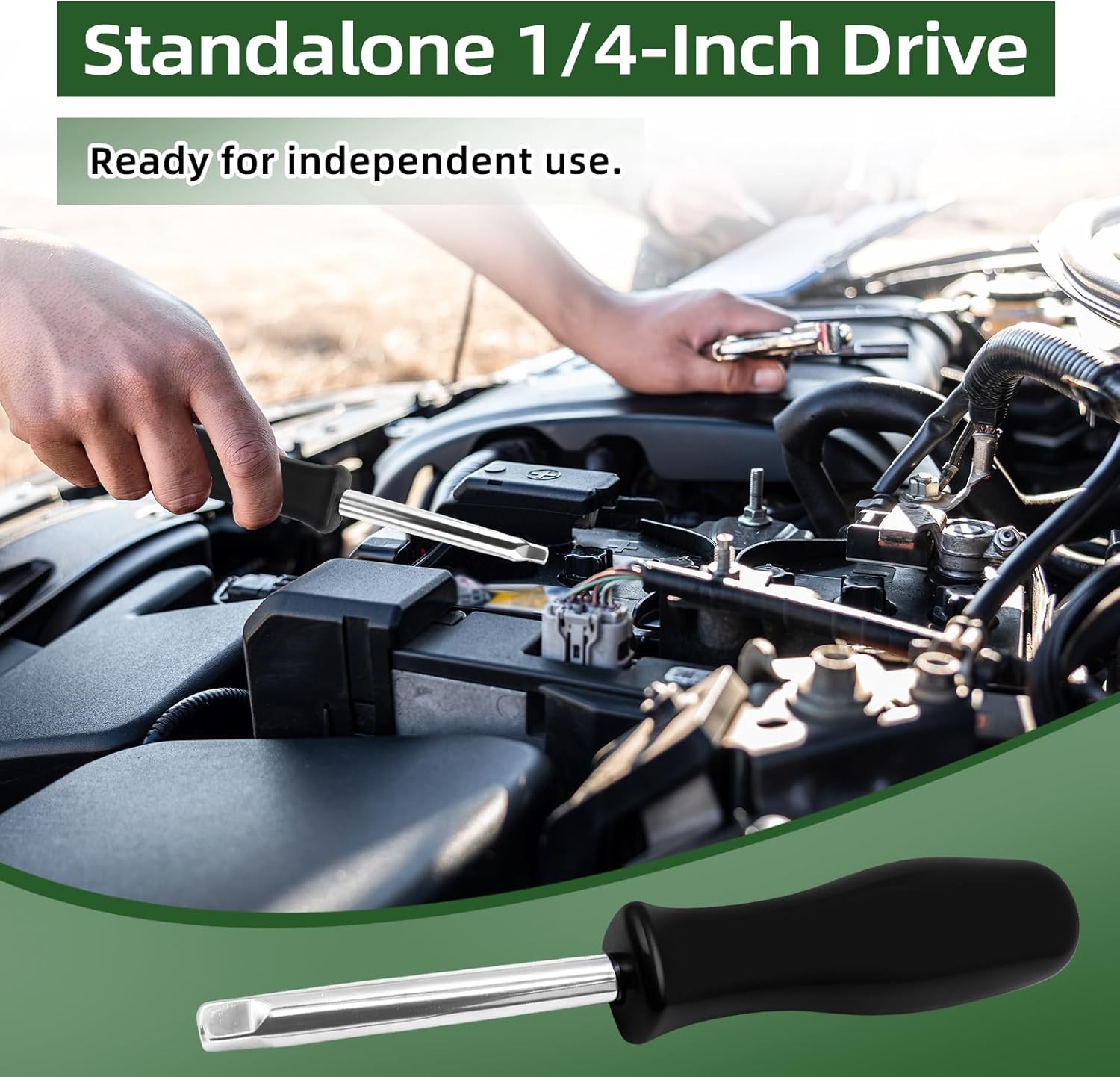 1/4" Driver Handle Spinner Screwdriver Extension Socket Bit Tool Black 3 Pack