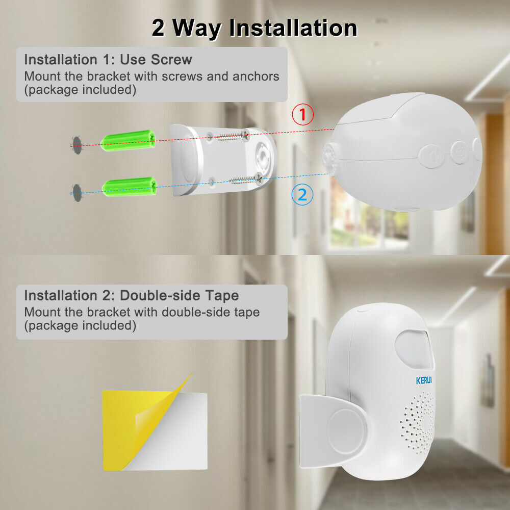 KERUI Wireless Motion Sensor Detect Doorbell Welcome Chime Alarm Remote Control