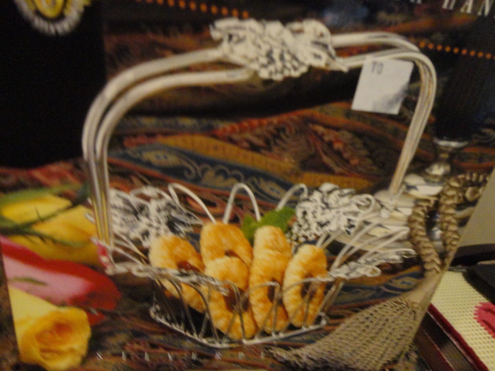 STUDIO SILVERSMITH SILVERPLATED GRAPE BASKET WITH HANDLE