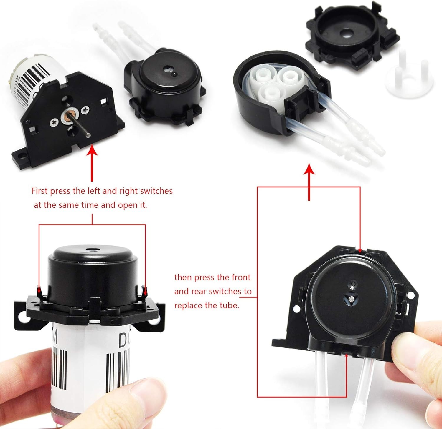 Versatile 12V DC Dosing Pump with Easy Snap-In Design - Ideal for Aquariums