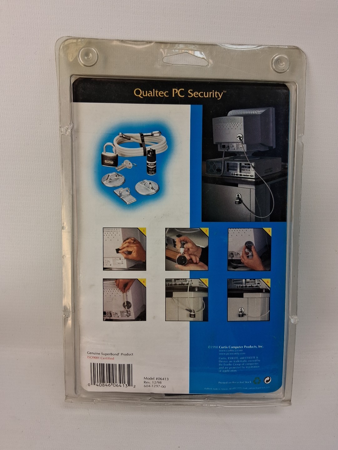 Qualtec Data Stop Theft PC Security System Lok-Kit II 06413 USA Made