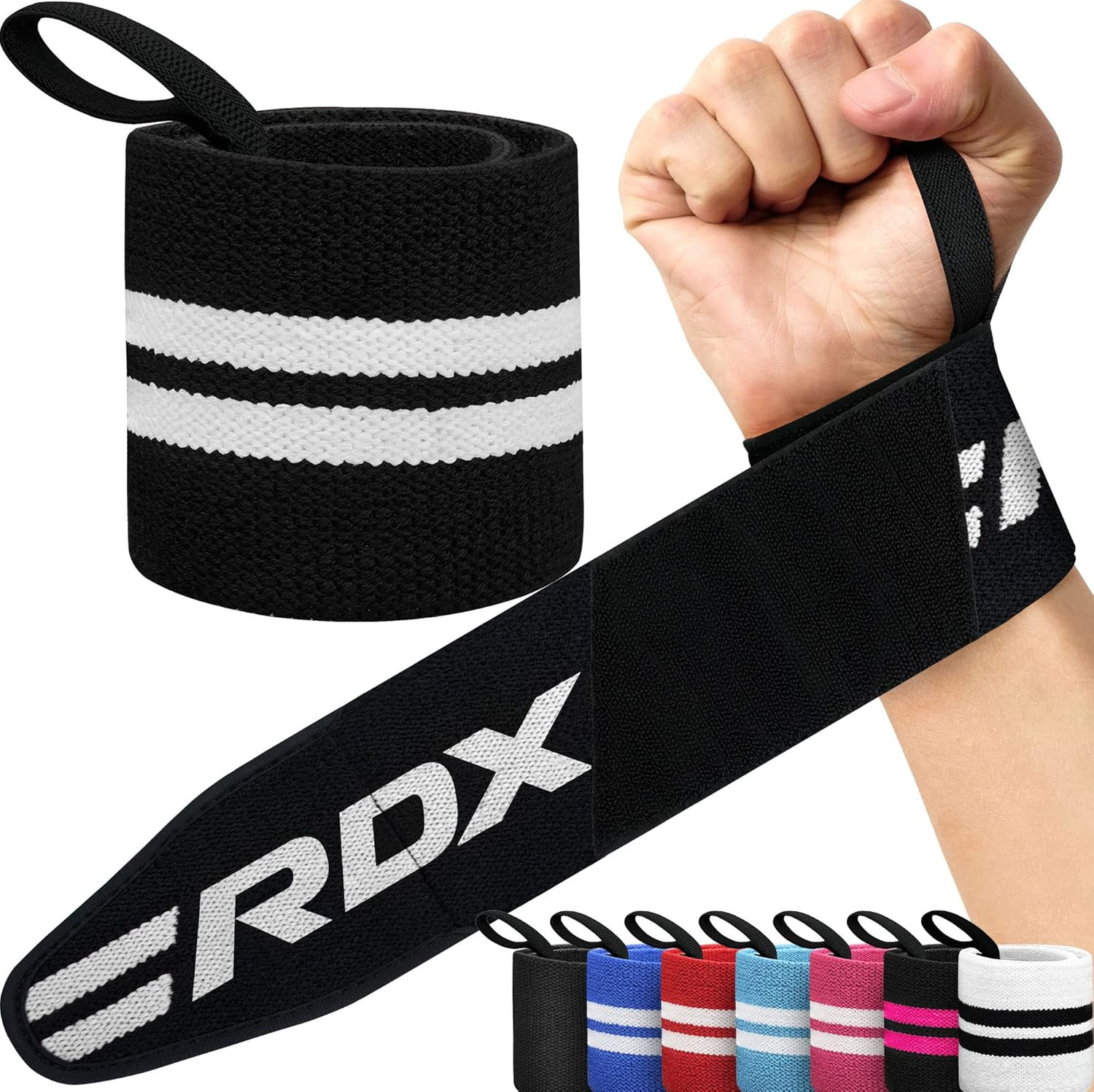 Wrist Wraps for Weightlifting (Pair), IPL USPA Approved, Elasticated 18” Cotton