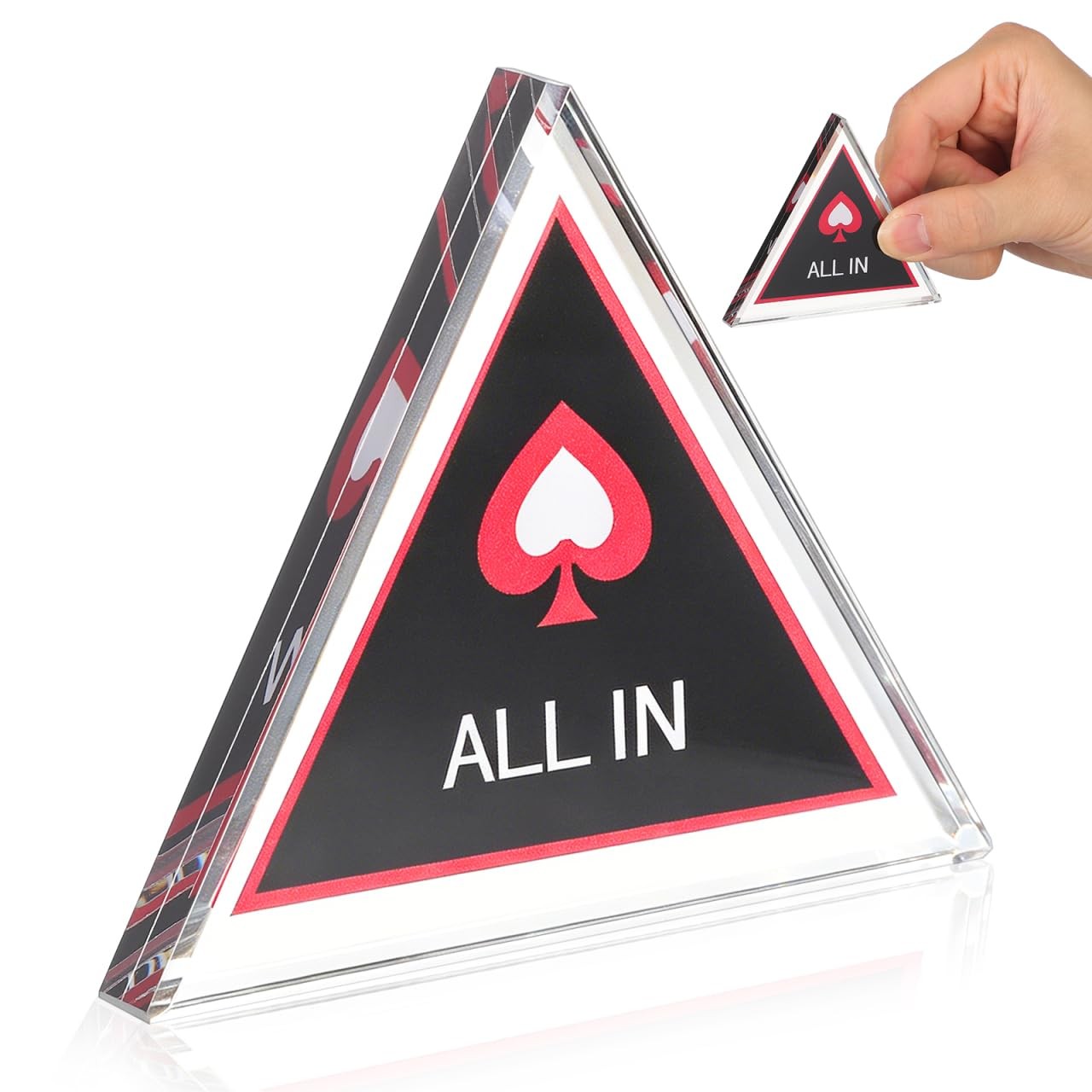 2pcs All in Chip Buttons, Triangle Poker Dealer Button, Double Layer Poker Ch...