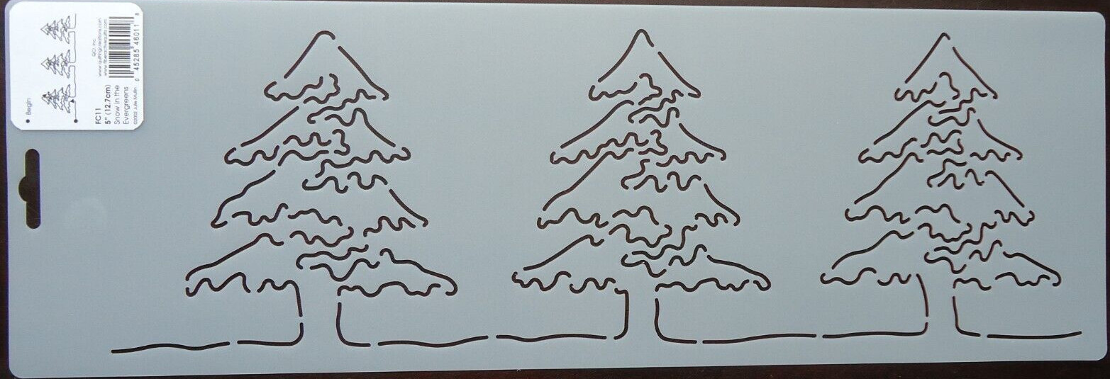 Stencil Quilting FC11 border 5" 12.7cm Snow in the Evergreens tree  quilt stitch