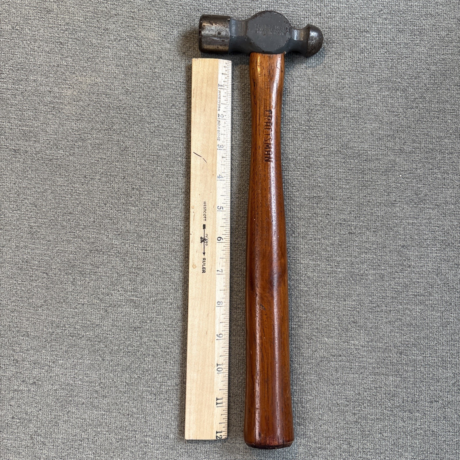 Vintage Craftsman 16oz Hickory Handle Ball Peen Hammer 38465 USA Made