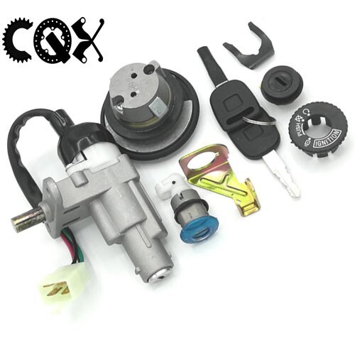 IGNITION LOCK KEY SET SCOOTER GY6 CHINESE 4STROKE 50-150cc PEACE ZNEN JMSTAR BMS