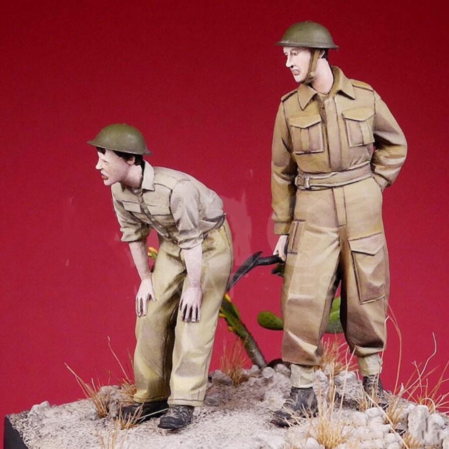 1/35 Resin Figures Model kit WW II British soldiers 2 man Unpainted Unassembled