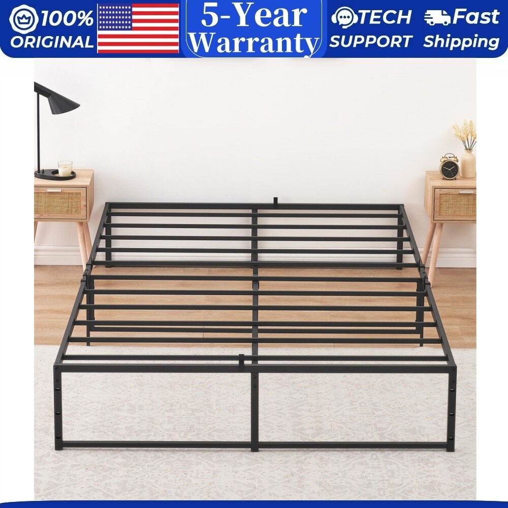 ⏯🔥Full Size Bed Frame Platform Ultra Sturdy Metal Full BedFrame with Steel Supp