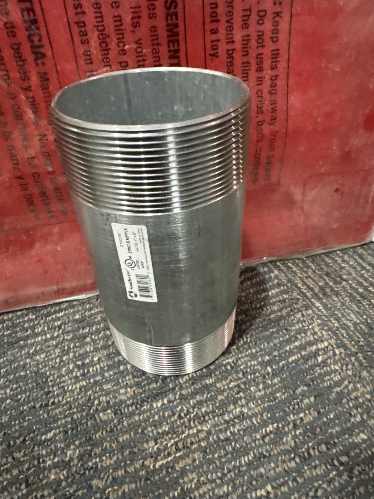 4"x8" Galvanized Rigid Conduit Nipple GLNP400800 Will combine shipping
