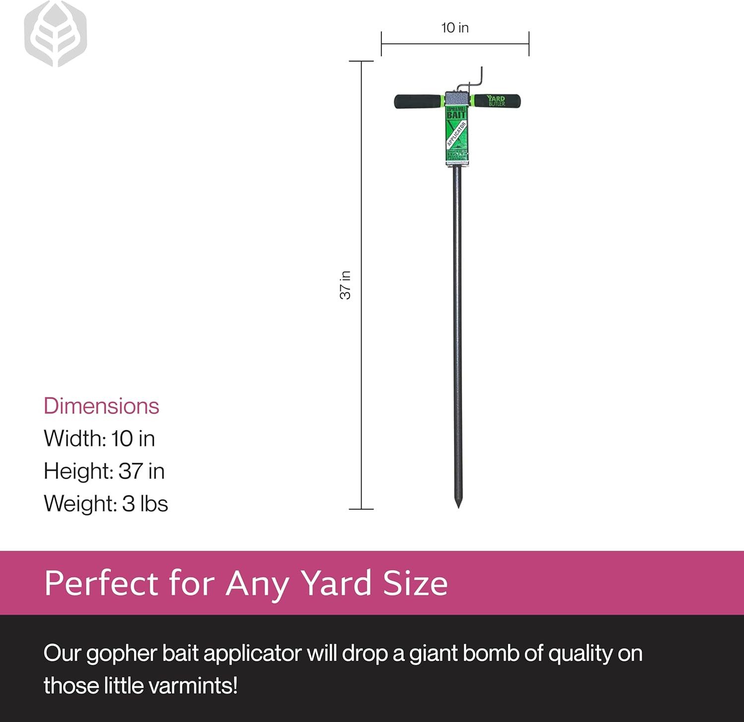 Yard Butler Gopher Mole Bait Applicator No Dig Pest Control Tool Durable