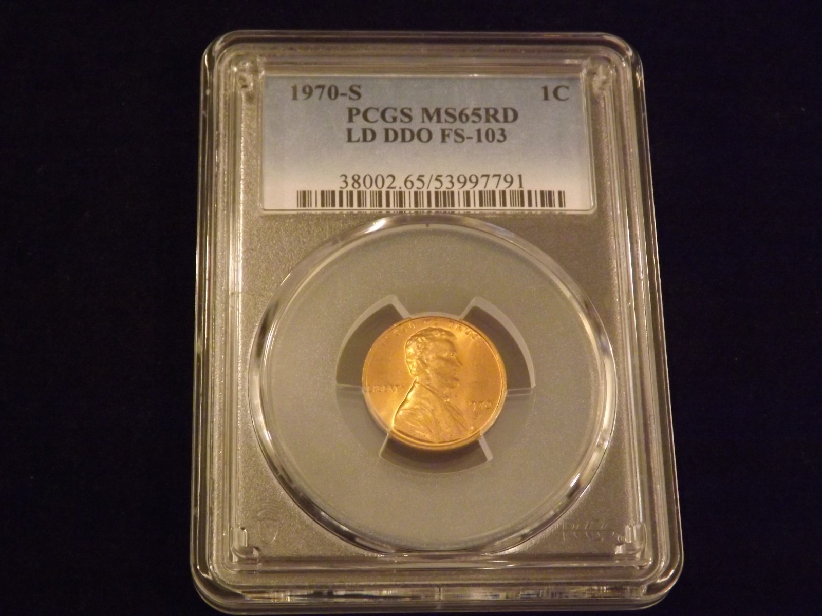 1970-S   1 C         Lincoln Cent         DDO          PCGS  MS 65 RD