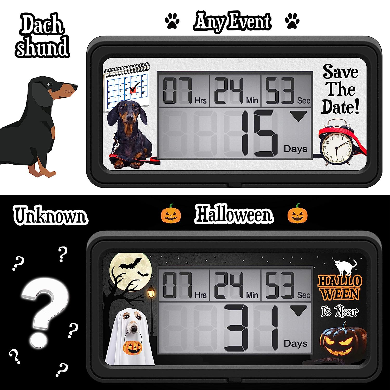 Veriss Digital 9999 Days Countdown Clock Timer with Backlight - Count Down Your