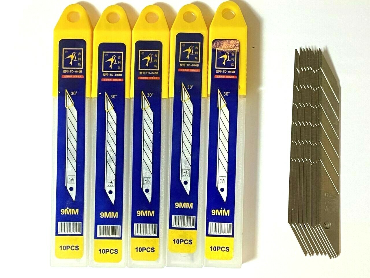 50 Blades Replacement 30 Degree 9mm Carbon Steel Snap-off For OLFA Utility Knife
