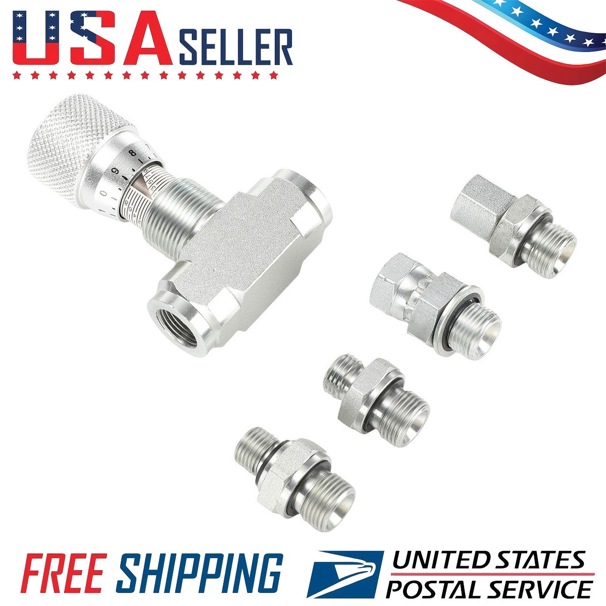 3/8" Hydraulic Flow Control Valve - STB-G3/8 For Mini Excavator-AGT 4 connectors
