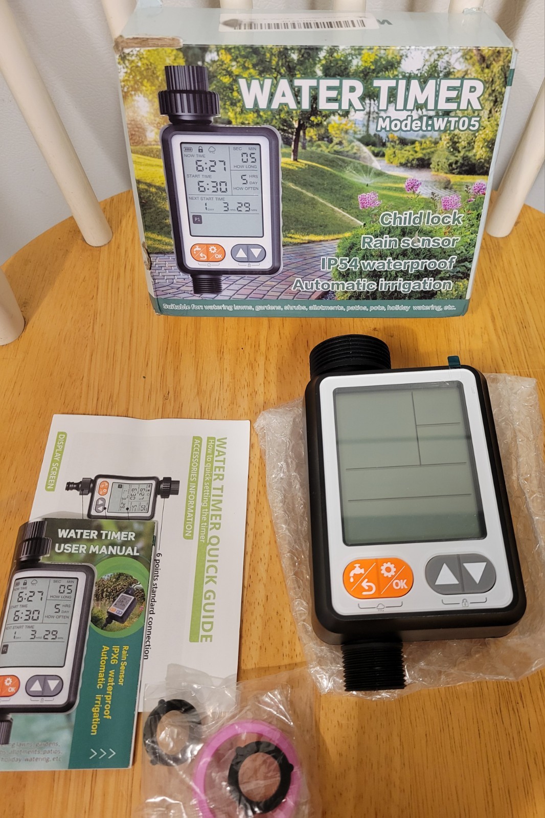 Sprinkler Timer for Garden Hose, 10 Programmable Water Timer with with Auto Rain