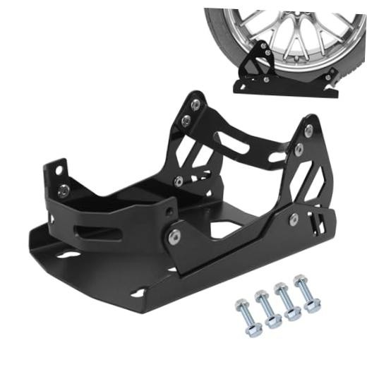 Motorcycle Wheel Chock 1800 lbs Capacity, Portable & Adjustable Front Black