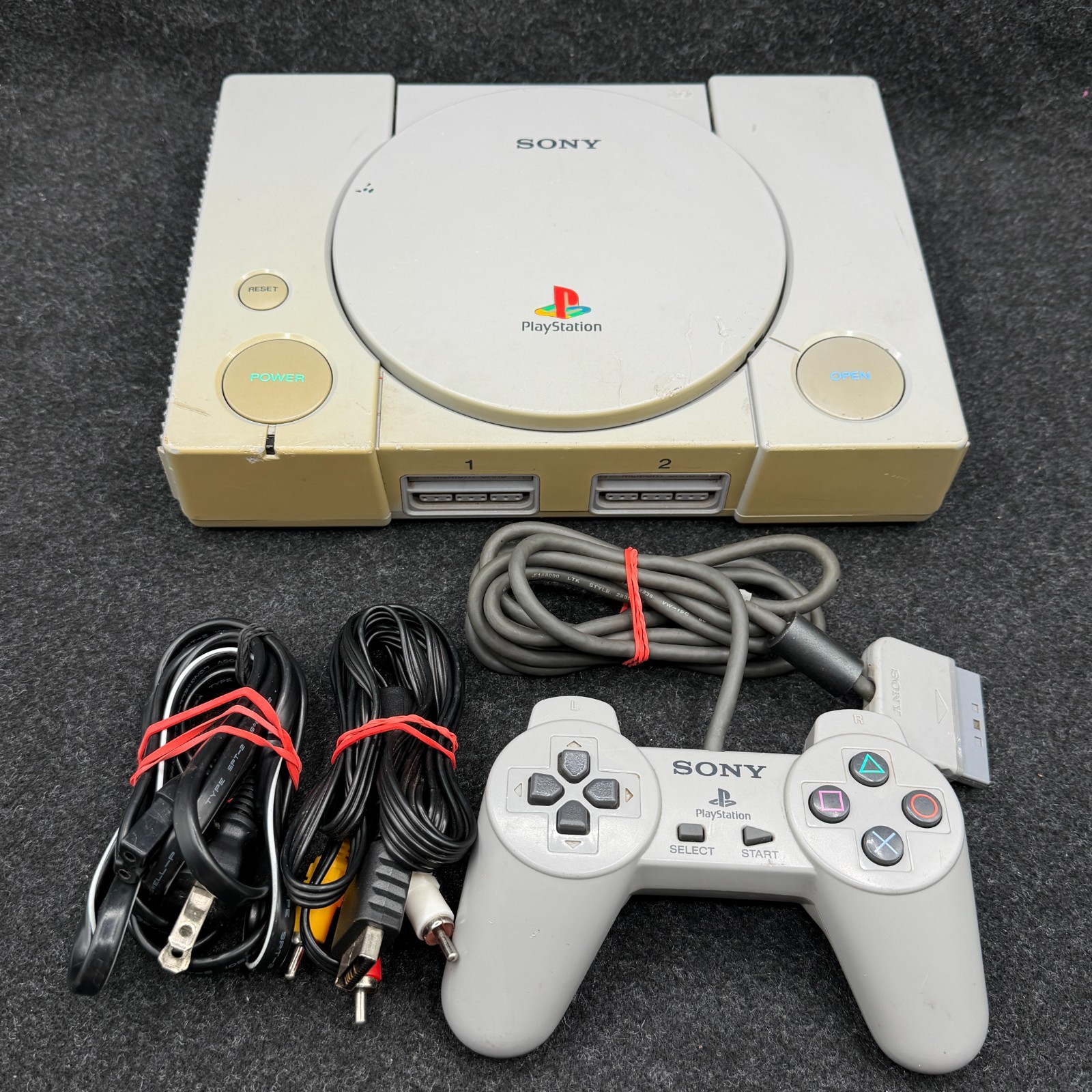 Sony PlayStation 1 - PS1 - Console SCPH-5501 W/ Controller & Cords Bundle Tested