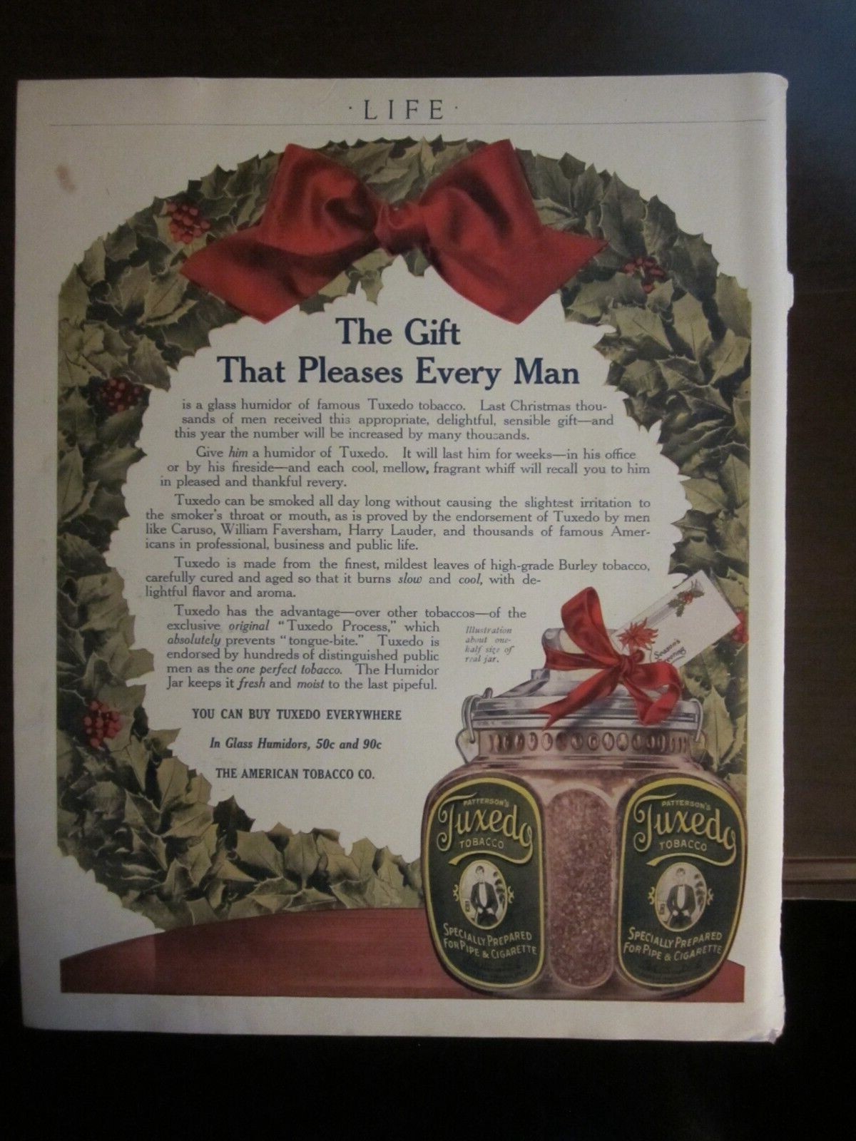 1911 Tuxedo Tobacco Full Page Color Advertisement