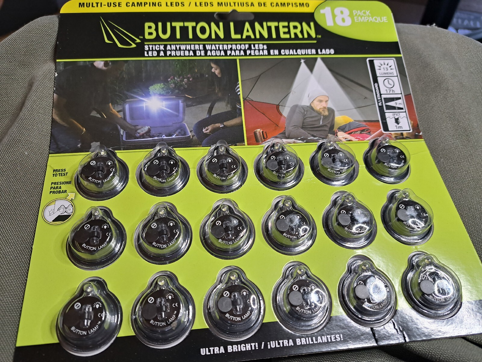 BUTTON LAMP 18 Pack Adhesive LEDs Light Package - Lightweight, Ultra Small