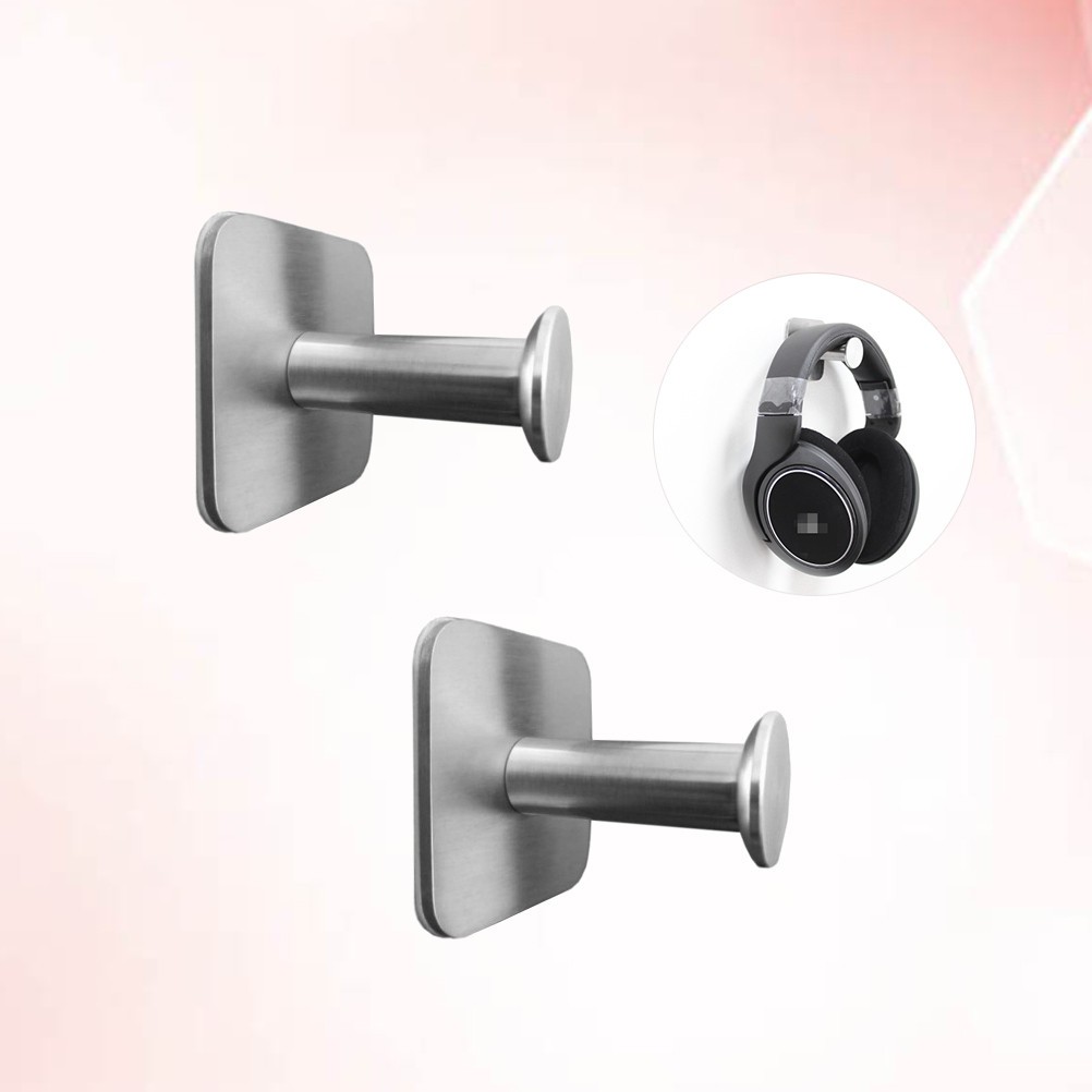 2 Pcs under Desk Headphone Hanger Headphones Holder Adhesive Hooks
