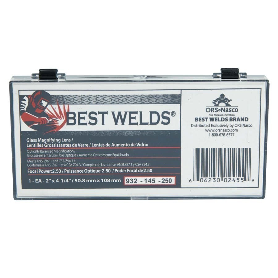 Best Welds Glass Magnifier Plate, 2 in x 4.25 in, 2.5 Diopter, Clear
