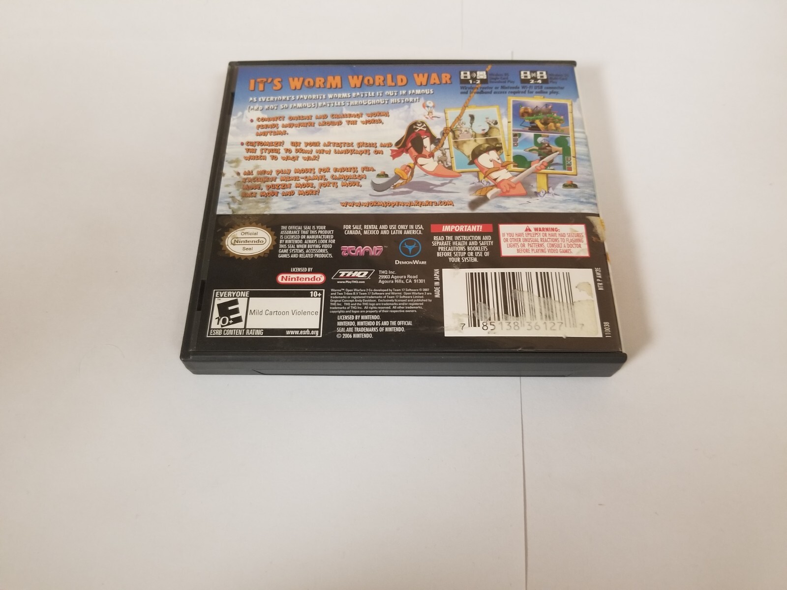 Case & Manual Only no game Worms 2 Open Warefare Nintendo DS Authentic