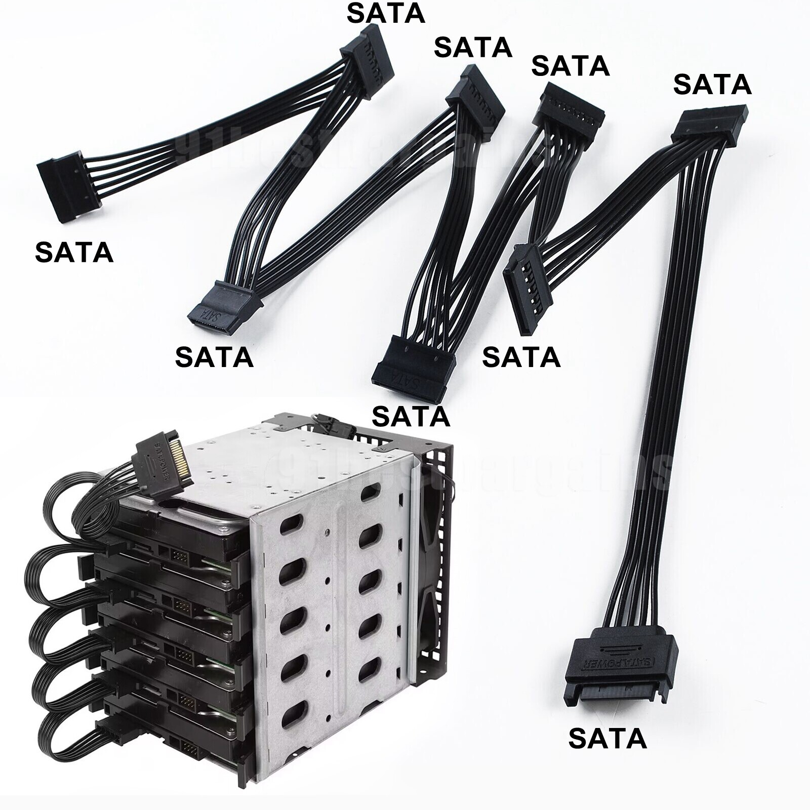 SATA Power 15 Pin 1 Male to 5 8 10 12 Female Splitter Hard Drive Cable F HDD SSD