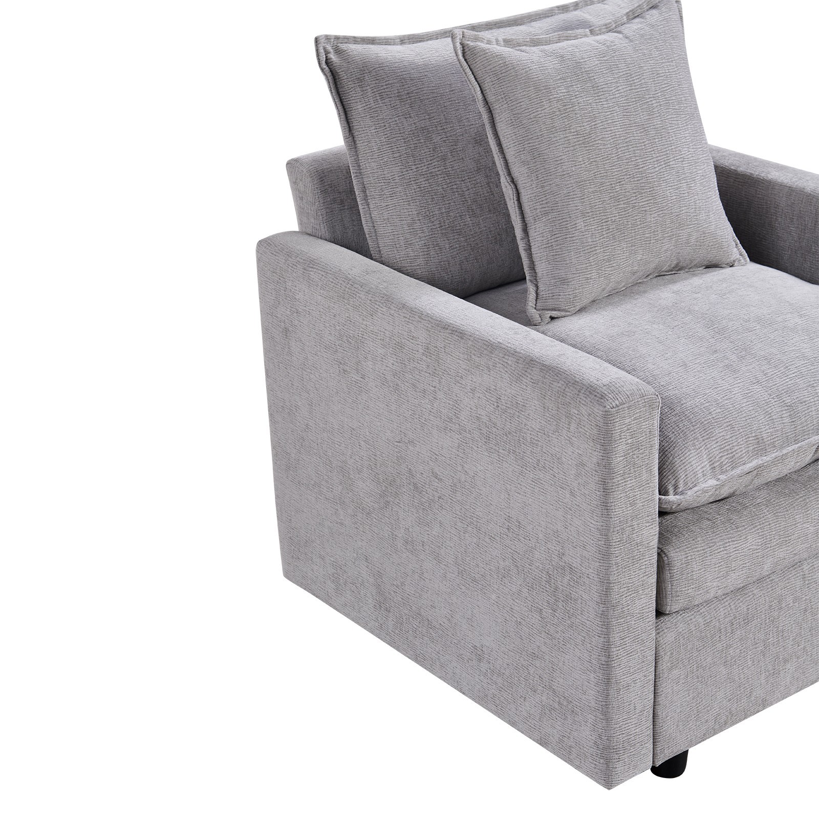 Chenille Fabric Comfy Deep Single Seat Sofa Upholstered Reading Armchair