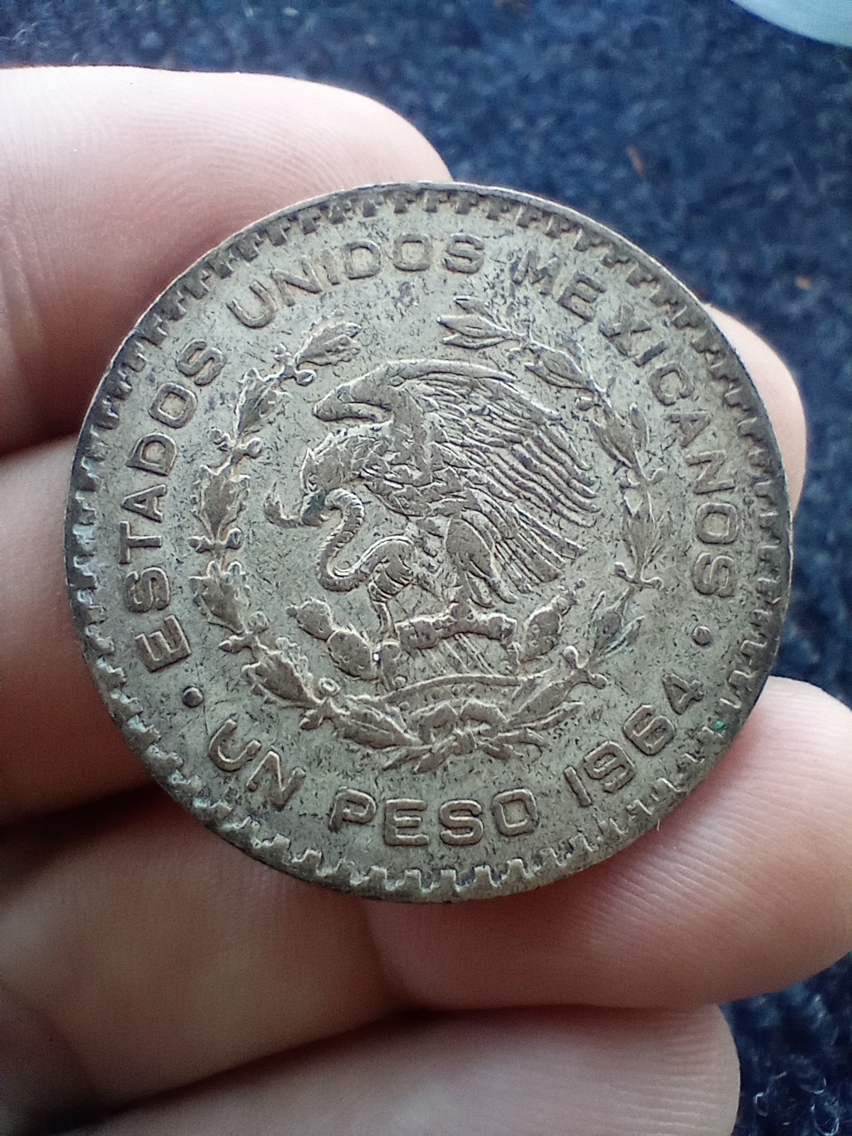 1964 Mo Mexico 1 Peso - KM#459 - 10% Silver - Exact Coin Pictured