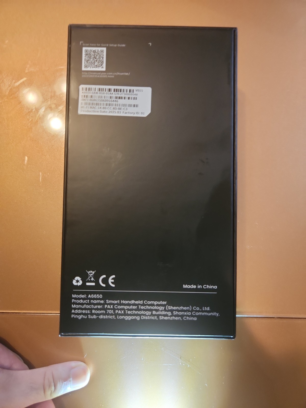 PAX A6650 Android SmartPOS PDA Mobile Terminal OPEN BOX