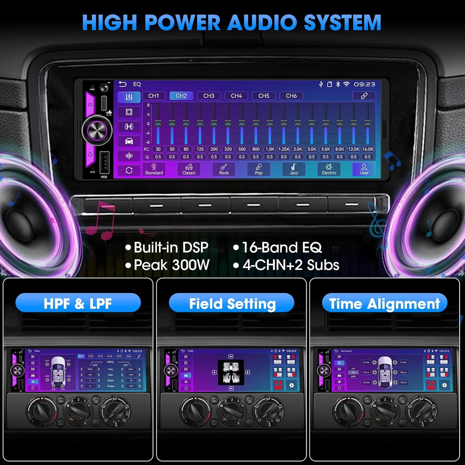 AKAMATE Wireless Single Din CarPlay Stereo: 6.5 Inch Wireless Android Auto