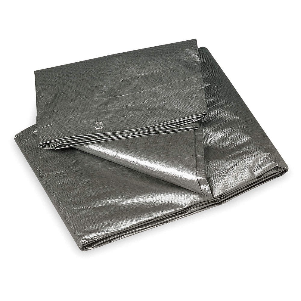 Grainger Approved 2ZJ45 Tarp,Polyethylene,Silver/Black,6x8Ft 2ZJ45