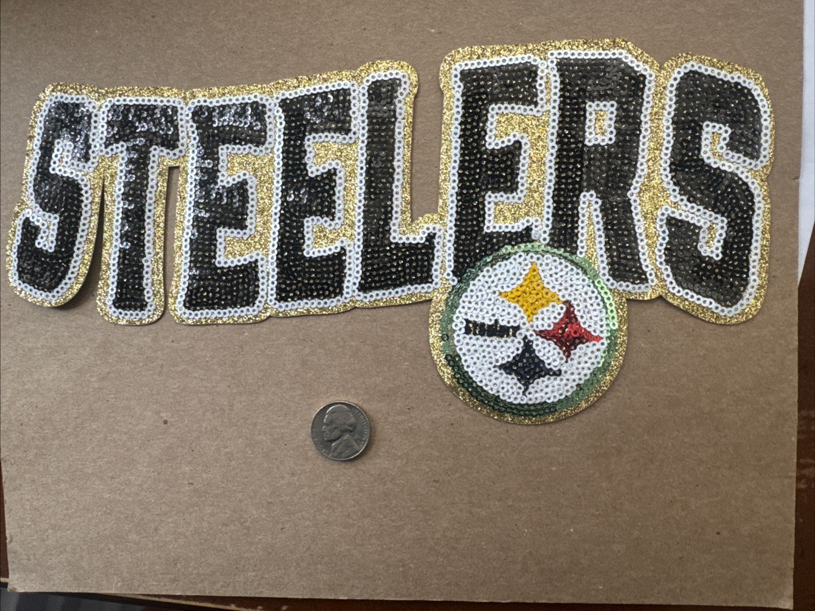 NFL Pittsburgh Steelers Vest/ Jacket Iron On Patch 10” X 5”